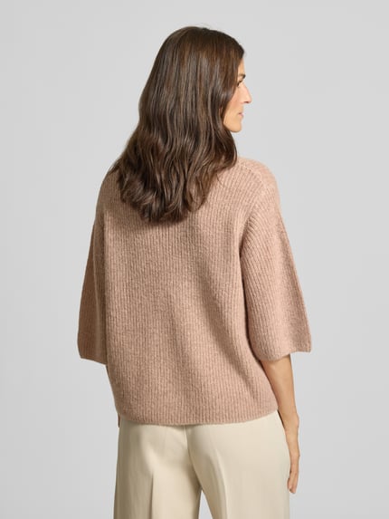 Fynch-Hatton Strickjacke mit Umlegekragen Hellbraun 5
