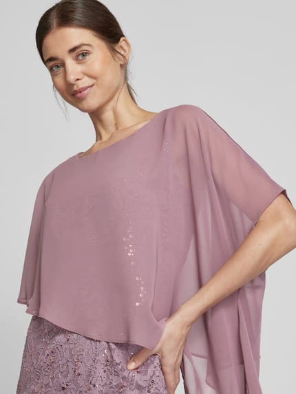 SWING Knielanges Cocktailkleid mit Paillettenbesatz Mauve 3