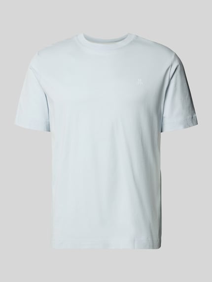 Produktfoto, Regular Fit T-Shirt aus reiner Baumwolle von Marc O'Polo, jednolity kolor, krój regular fit, logo, okrągły dekolt, krótki rękaw, dżersej