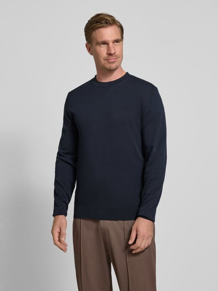 Selected Regular Fit Strickpullover aus reiner Baumwolle 'RAVI' Dunkelblau 4
