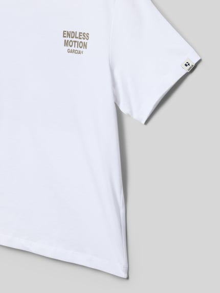 Garcia Regular Fit T-Shirt mit Statement-Print Weiss 2