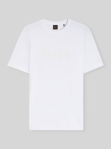BOSS Orange Regular Fit T-Shirt aus reiner Baumwolle Modell 'TE_LOGO' Weiss 2