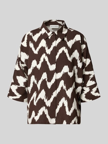 Bluse aus Viskose-Mix mit 3/4-Arm Modell 'FAWEN' Shop The Look MANNEQUINE