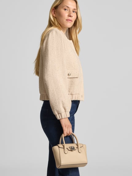 Lauren Ralph Lauren Handtas van rundleer met draagbanden Zand - 1