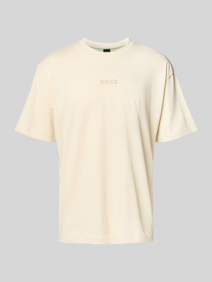 BOSS Green Regular Fit T-Shirt aus reiner Baumwolle Beige 2