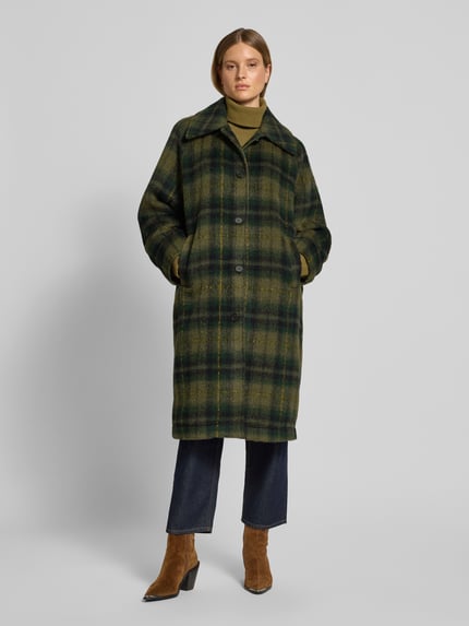 NOISY MAY® Płaszcz o kroju relaxed fit z wykładanym kołnierzem Khaki 4