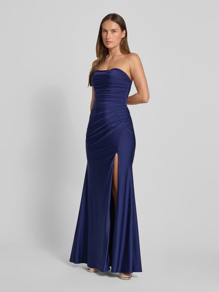 Mascara Abendkleid mit verlängertem Rücken und Raffungen Marine 1