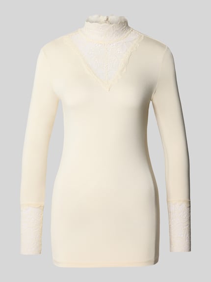 Christian Berg Woman Slim Fit Longsleeve aus elastischem Material-Mix Offwhite 1