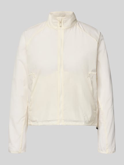 Produktfoto, Regular Fit Jacke mit Stehkragen Modell 'Kout' van Salomon in crème, zijzakken, ritssluiting, tunnelkoord, lichte stoftextuur, damesjack.