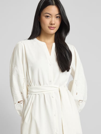 Seidensticker Midikleid aus Baumwoll-Leinen-Mix Offwhite 3