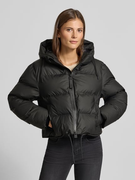 Rains Gewatteerd jack met capuchon en tweewegsritssluiting, model 'Alta' Zwart - 4