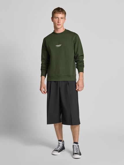 JACK & JONES Sweatshirt mit Label-Print Modell 'SOHO' Dunkelgruen 1