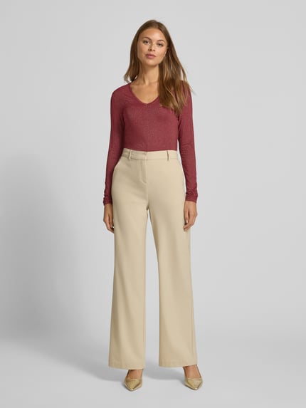 VERO MODA Regular fit shirt met lange mouwen van viscosemix, model 'LAVA' Donkerrood - 1