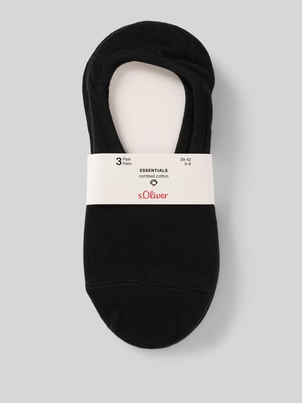 s.Oliver RED LABEL Füsslinge im 3er-Pack aus Baumwoll-Mix Black 3
