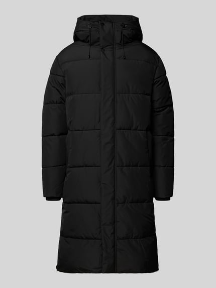 Icepeak Gewatteerde lange jas met capuchon en steekzakken, model 'ARDEK' Zwart - 2
