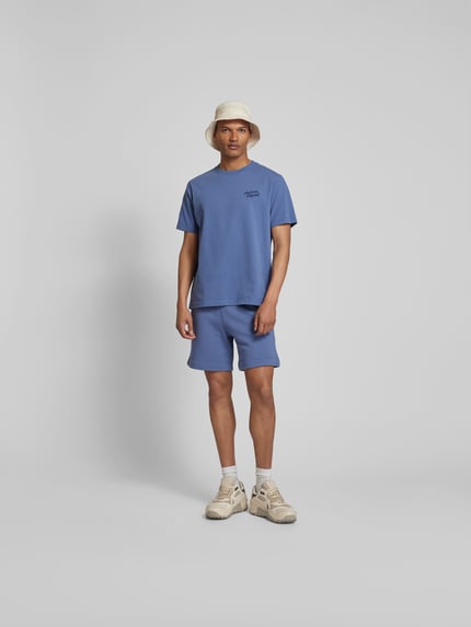 MAISON KITSUNÉ T-shirt z wyhaftowanym logo Królewski niebieski 1