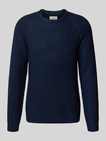 Blend Regular Fit Strickpullover mit Woll-Anteil Modell 'DEXTER' Dunkelblau 2