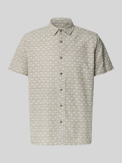 Productfoto, Regular Fit Freizeithemd met Kentkraag Modell 'ABAN' van Blend, katoen-linnen-mix, alloverprint, beige en wit