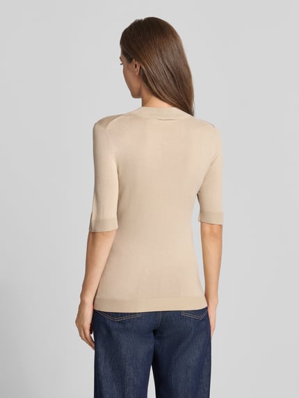 COMMA Slim Fit Strickpullover aus Viskose-Mix Sand 5