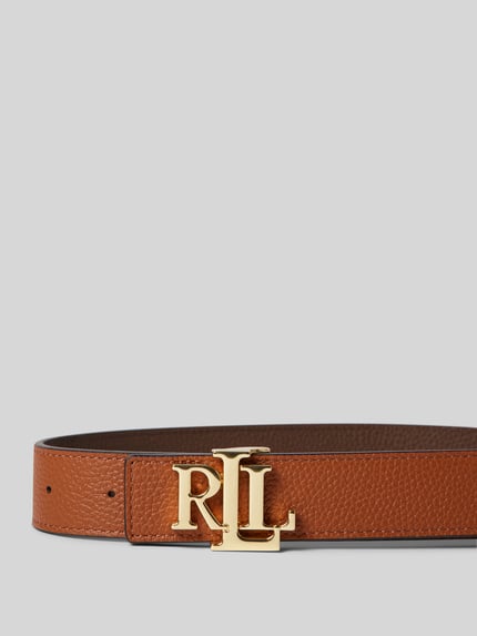 Lauren Ralph Lauren Leren riem met pinsluiting Donkerbruin - 3