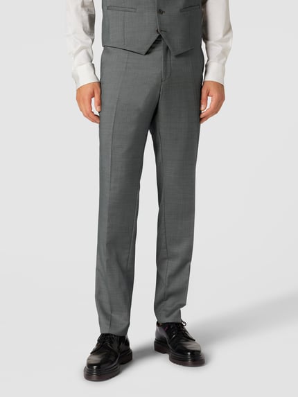 CG – CLUB of GENTS Spodnie do garnituru o kroju slim fit z dodatkiem streczu Zielony 4
