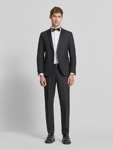 CINQUE Slim Fit Business-Hose aus Schurwolle mit Satinstreifen Black 1