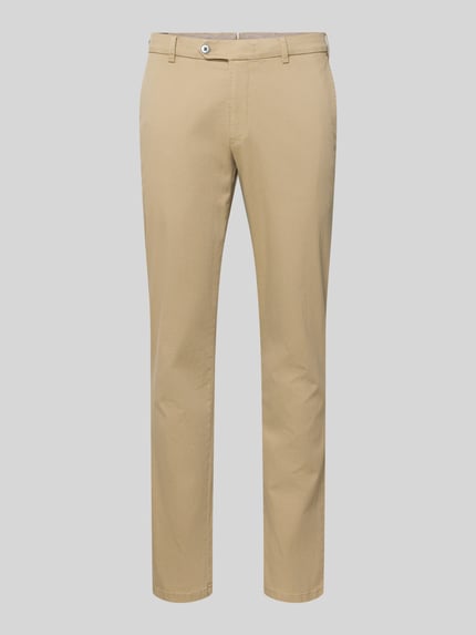 Productfoto, Hose mit Gesäßtaschen Modell 'Lupus' van Mmx in beige, Mix van katoen en elastaan, slim fit, steekzakken, heren