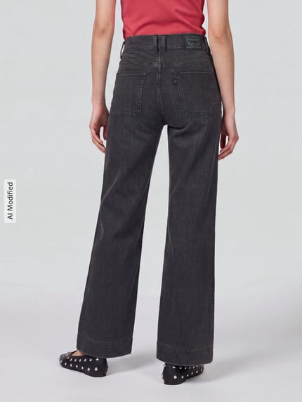 Levi's® 300 Jeansy Wide & krój loose fit z mieszanki bawełny model '318®' Grafitowy 5