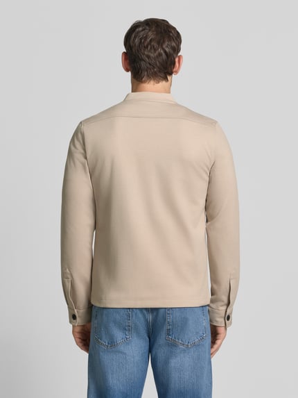 Lindbergh bluza rozpinana o kroju slim fit ze stójką Piaskowy 5