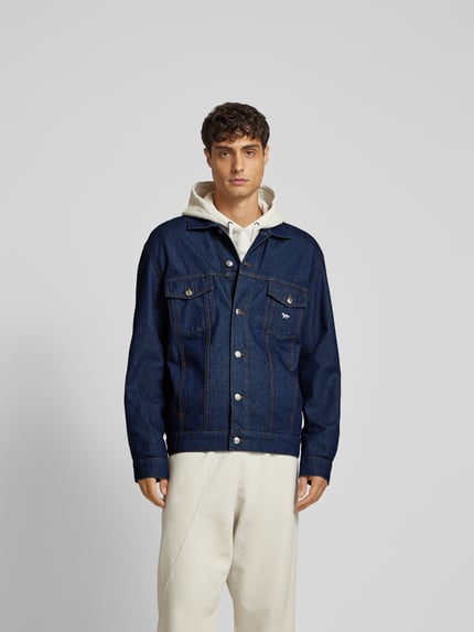 MAISON KITSUNÉ Kurtka jeansowa z listwą guzikową Ciemnoniebieski 4