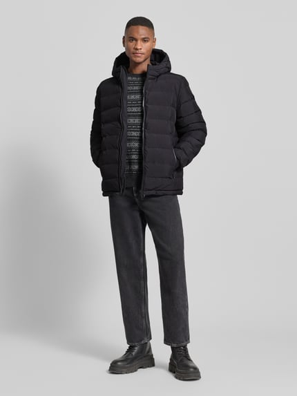 Geox Gewatteerd jack met capuchon, model 'SPHERICA' Zwart - 1