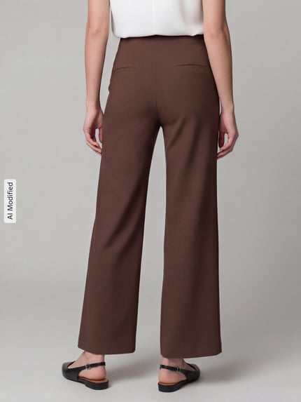 SEDUCTIVE Regular Fit Weite Hose aus Viskose-Mix Modell 'KIMBERLEY' Schoko 5