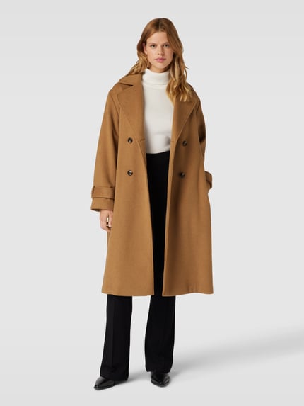 Jake*s Casual Mantel mit Bindegürtel Camel 1