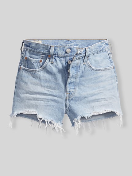 Levi's® korte jeans met knoopsluiting model '501®' Jeansblauw - 2