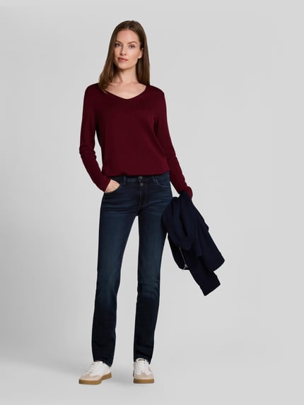 Tom Tailor Jeansy o kroju straight fit w stylizowanej na denim ciemnej tonacji Ciemnoniebieski 1