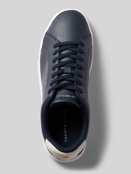 Tommy Hilfiger Sneakers van leer met labeldetails Donkerblauw - 3