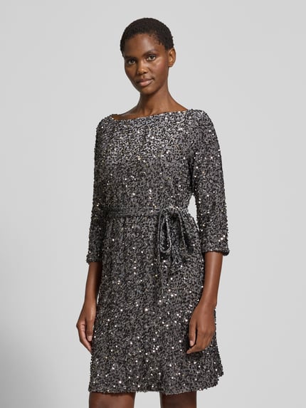 VILA Minikleid mit Paillettenbesatz Modell 'FAITH' Silber 4