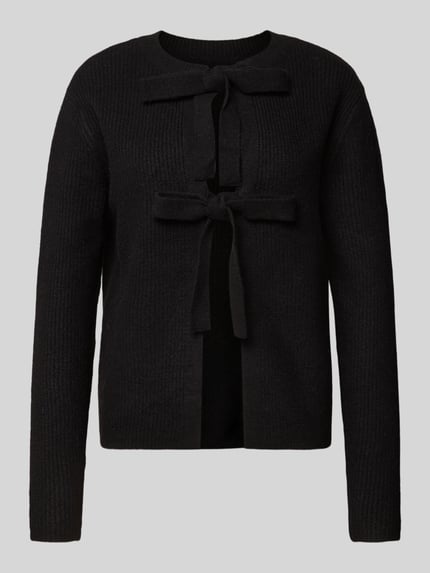 PIECES Kurtka z dzianiny o kroju regular fit z dodatkiem wełny model ‘SILLY’ BLACK 2