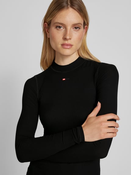 Diesel Midi-jurk met labelstitching BLACK - 3