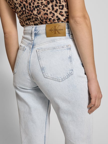Calvin Klein Jeans High Waist Straight Leg Jeans aus reiner Baumwolle Hellblau 3