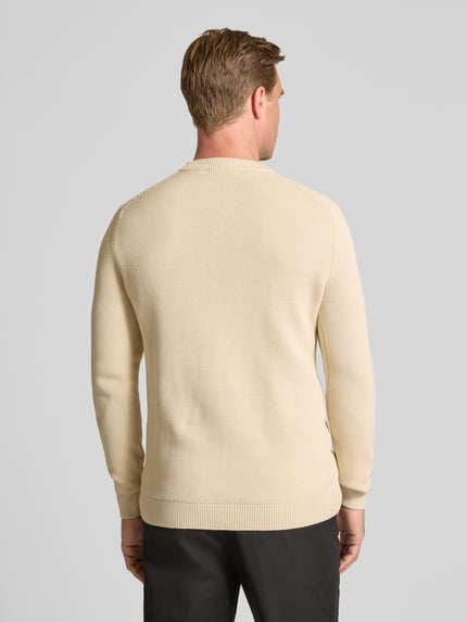Selected Sweter z dzianiny o kroju regular fit z czystej bawełny model ‘DANE’ Złamany biały 5