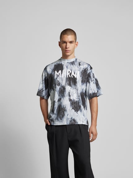 Marni T-shirt met labelprint Middengrijs - 4