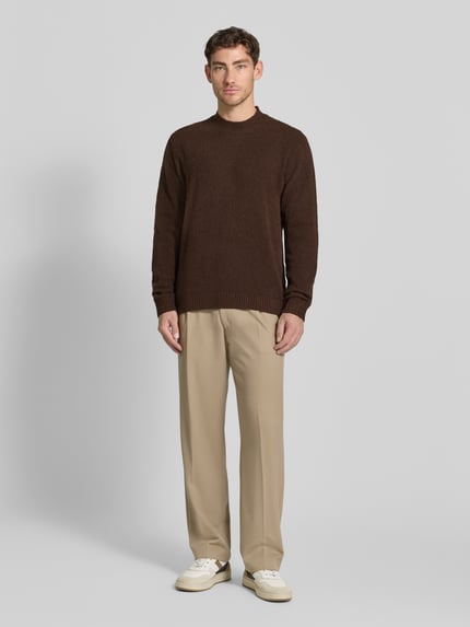 JACK & JONES Premium Strickpullover mit Polokragen Modell 'MAVERICK' Schoko 1