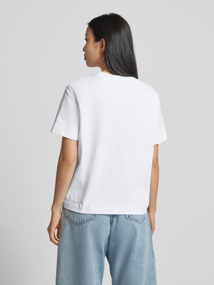 Selected boxy fit T-shirt van katoen- en viscosemix model 'ESSENTIAL' Wit - 5