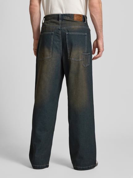Karl Kani Relaxed baggy fit jeans in destroyed-look, model 'Distress' Jeansblauw - 5
