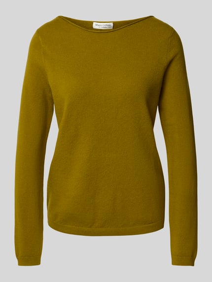 Marc O'Polo Regular fit gebreide pullover met scheerwol Olijfgroen - 2