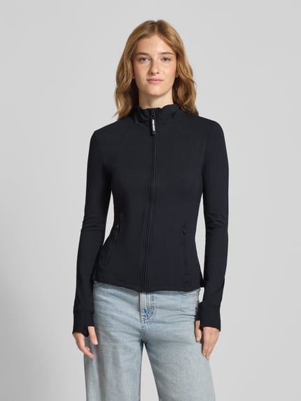 REVIEW Slim fit sweatjack met ritszakken Zwart - 4