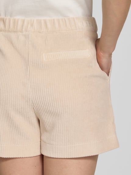 Jake*s Studio Woman Regular Fit Cordshorts mit elastischem Bund Beige 3