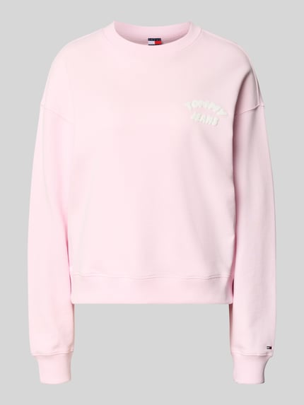 Produktfoto, Boxy Fit Sweatshirt aus reiner Baumwolle von Tommy Jeans in Optik: Unifarben, Label-Print, Sweat-Struktur, Material: Reine Baumwolle