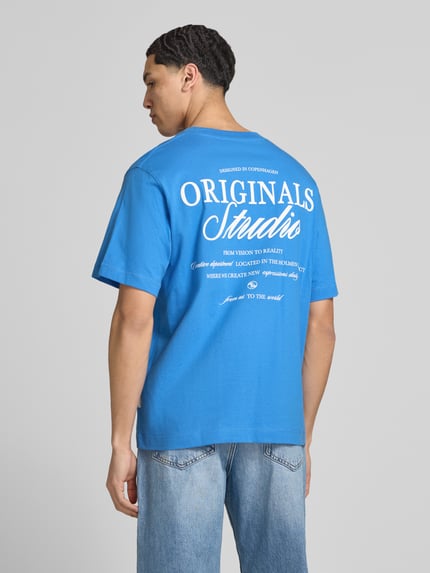 JACK & JONES t-shirt met statementprint model 'NORREBRO' Koningsblauw - 5